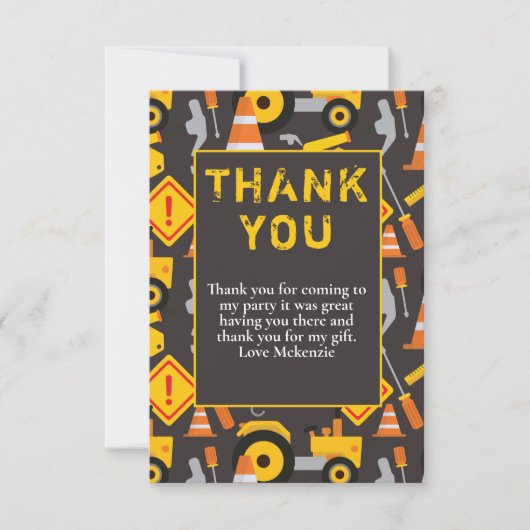 建築誕生日パーティー サンキューカード (正面)