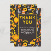 建築誕生日パーティー サンキューカード (正面/裏面)