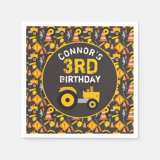 建築誕生日パーティー スタンダードカクテルナプキン (正面)