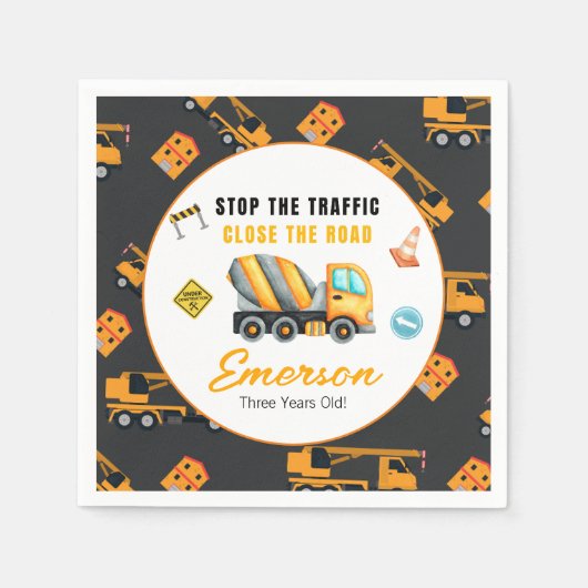 建築誕生日パーティー スタンダードカクテルナプキン (正面)