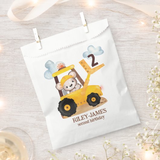 建築誕生日パーティー フェイバーバッグ (クリップ留めされた状態)