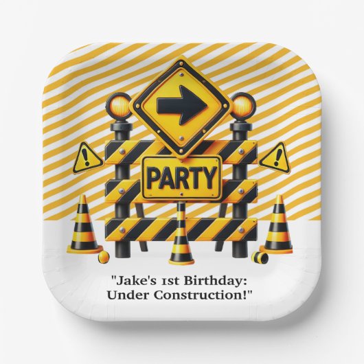 建築誕生日パーティー ペーパープレート (正面)