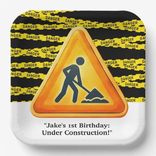 建築誕生日パーティー ペーパープレート (正面)