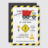 建築誕生日パーティー マグネット招待状 (正面/裏面)