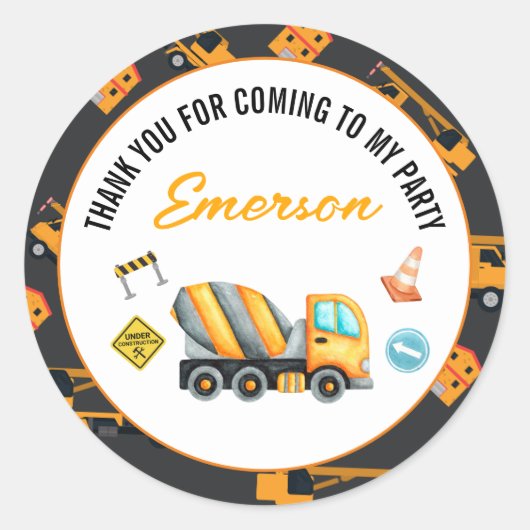 建築誕生日パーティー ラウンドシール (正面)