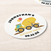 建築誕生日パーティー ラウンドペーパーコースター (アングル)