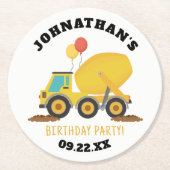 建築誕生日パーティー ラウンドペーパーコースター (正面)