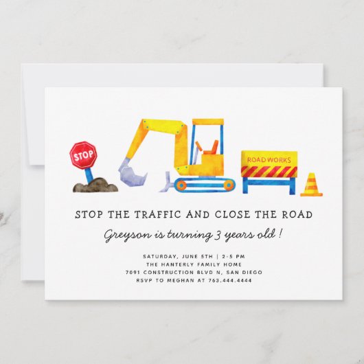 建築誕生日パーティー 招待状 (正面)