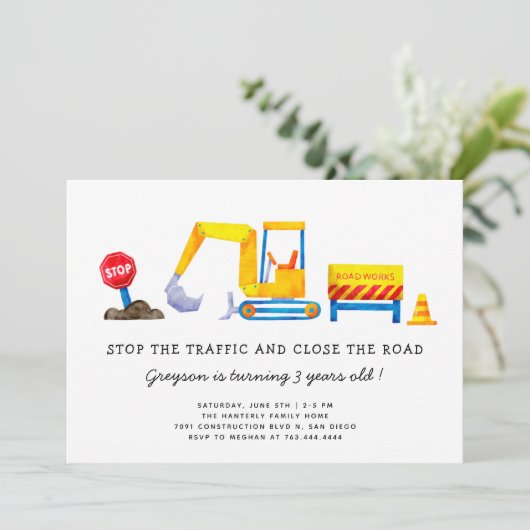 建築誕生日パーティー 招待状 (スタンド正面)