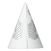 建築誕生日パーティー – 自分の帽子の色 パーティーハット (裏面)