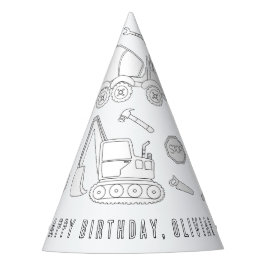 建築誕生日パーティー – 自分の帽子の色 パーティーハット