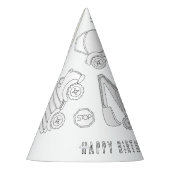 建築誕生日パーティー – 自分の帽子の色 パーティーハット (左)