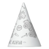 建築誕生日パーティー – 自分の帽子の色 パーティーハット (右)