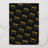 建築誕生日パーティーfor Boy金ゴールド 箔招待状 (裏面)