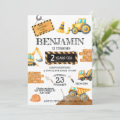 建築誕生日ボーイバースデーパーティー 招待状 (スタンド正面)