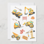 建築誕生日ボーイバースデーパーティー 招待状 (裏面)