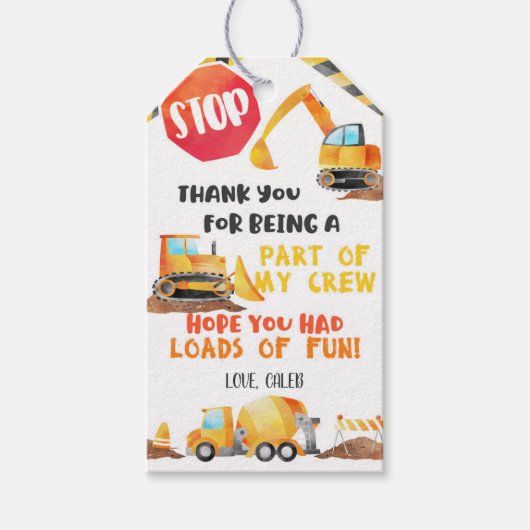 建築誕生日メッセージカード- WH ギフトタグ (正面)