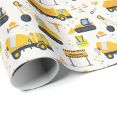 建築誕生日ラッピング紙 – イエローダンプ ラッピングペーパー (ロールコーナー)