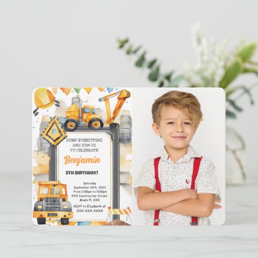 建築誕生日写真 招待状 (スタンド正面)