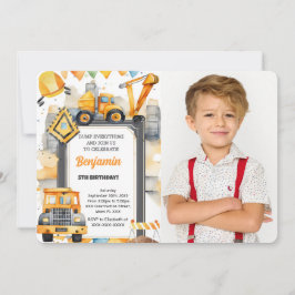 建築誕生日写真 招待状