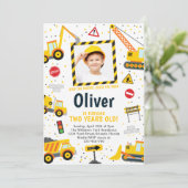 建築誕生日招待状ダンプトラックパーティー 招待状 (スタンド正面)