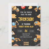 建築誕生日招待状ダンプトラックパーティー 招待状 (正面)