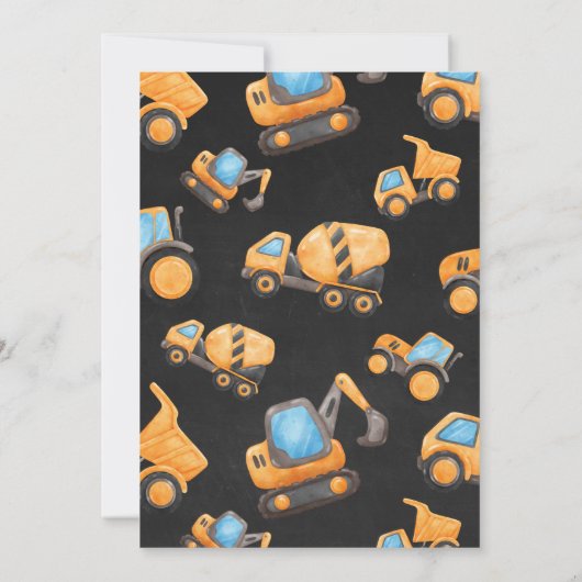建築誕生日招待状ダンプトラックパーティー 招待状 (裏面)