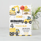 建築誕生日招待状ダンプトラックパーティー 招待状 (スタンド正面)