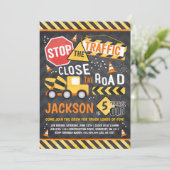 建築誕生日招待状ダンプトラックパーティー 招待状 (スタンド正面)