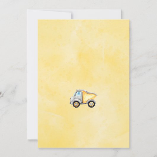 建築誕生日招待状ダンプトラックパーティー 招待状 (裏面)