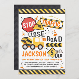 建築誕生日招待状ダンプトラックパーティー 招待状