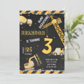 建築誕生日招待状ダンプトラックパーティー 招待状 (スタンド正面)