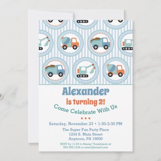 建築誕生日招待状トドラー第1第2位 招待状 (正面)