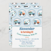 建築誕生日招待状トドラー第1第2位 招待状 (正面/裏面)