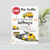 建築誕生日招待状ブルドーザー 招待状 (スタンド正面)