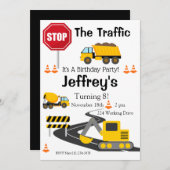 建築誕生日招待状ブルドーザー 招待状 (正面/裏面)