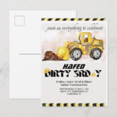 建築誕生日招待状編集可能ダンプTru 案内ポストカード (正面/裏面)