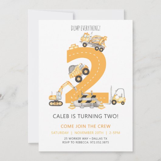 建築誕生日招待状2nd誕生日 招待状 (正面)