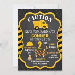 建築誕生日招待状 |ダンプトラック | 招待状