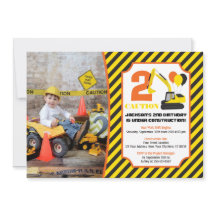 建築誕生日招待状（写真付き）