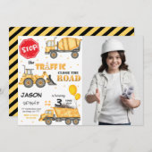 建築誕生日招待状（写真付） 招待状 (正面/裏面)