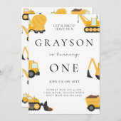 建築誕生日招待状 子供へ 招待状 (正面/裏面)