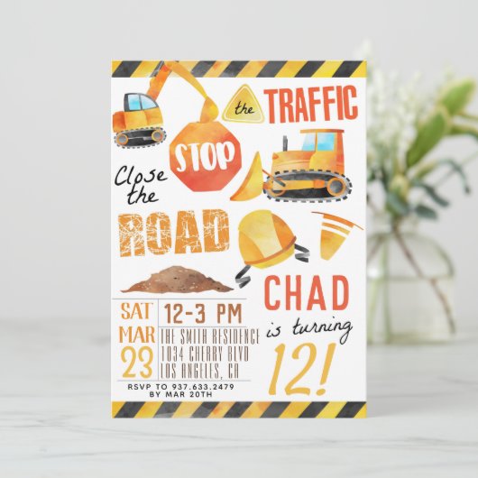 建築誕生日招待状 招待状 (スタンド正面)