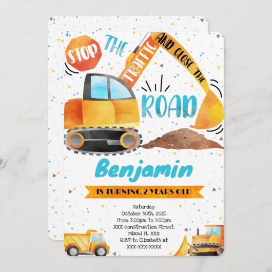 建築誕生日招待状 招待状 (正面/裏面)