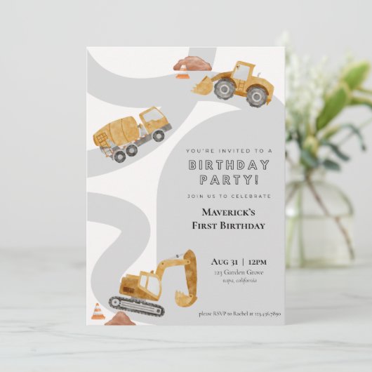 建築誕生日招待状 招待状 (スタンド正面)