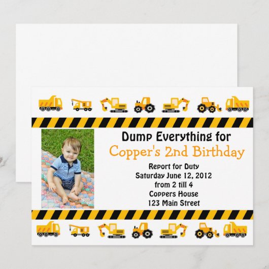 建築誕生日招待状 招待状 (正面/裏面)