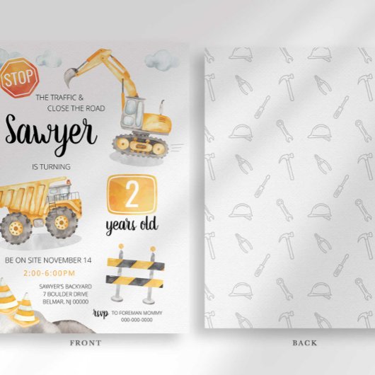 建築誕生日招待状 招待状