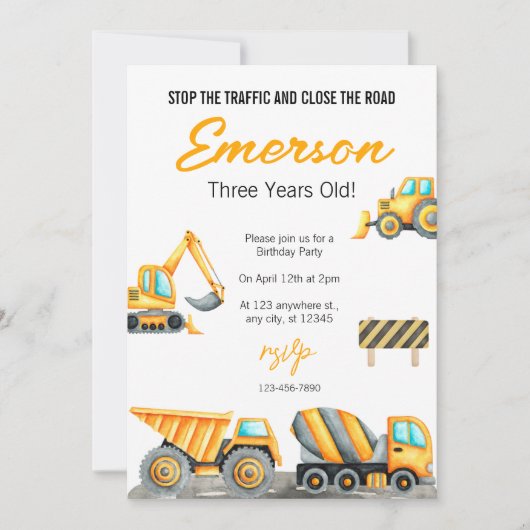 建築誕生日招待状 招待状 (正面)