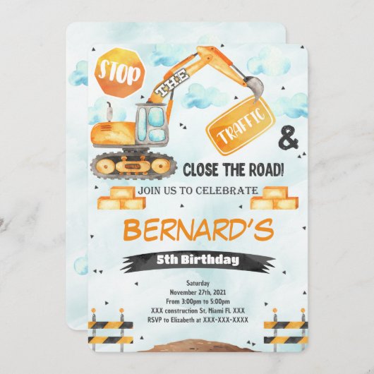 建築誕生日招待状 招待状 (正面/裏面)