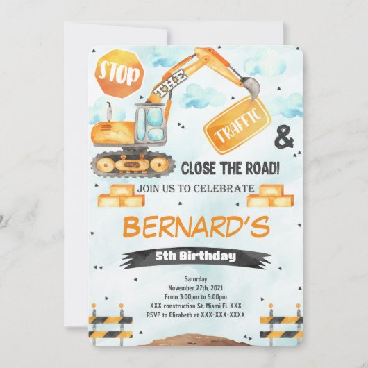 建築誕生日招待状 招待状 (正面)